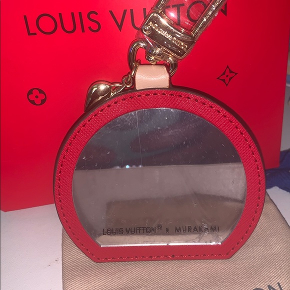 Monogram Lv mirror purse/bag charm w/Red Cherries - Picture 3 of 6